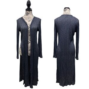 Rock & Republic Dark Gray Ribbed Open Cardigan